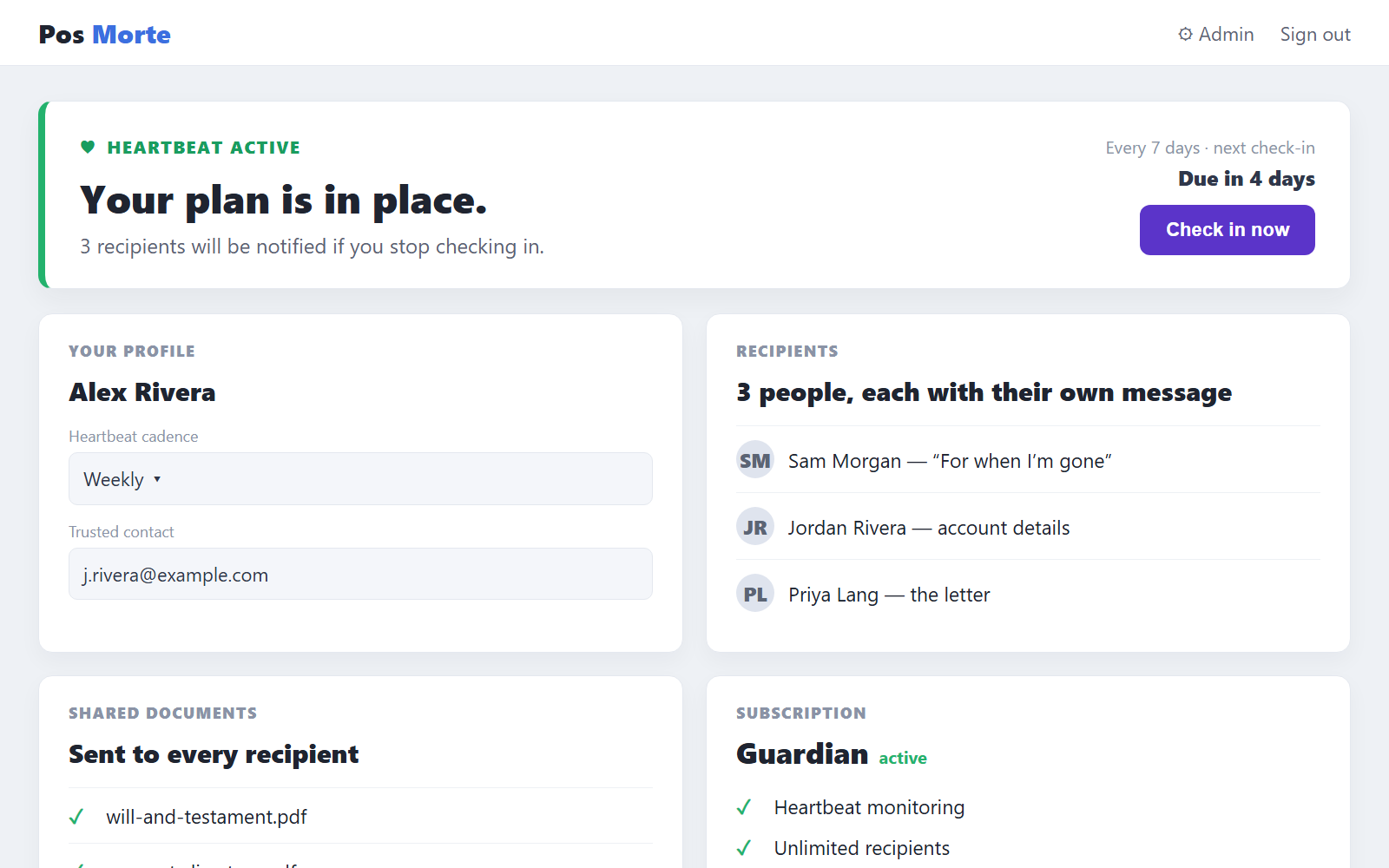 Pos Morte — Your digital life, planned for